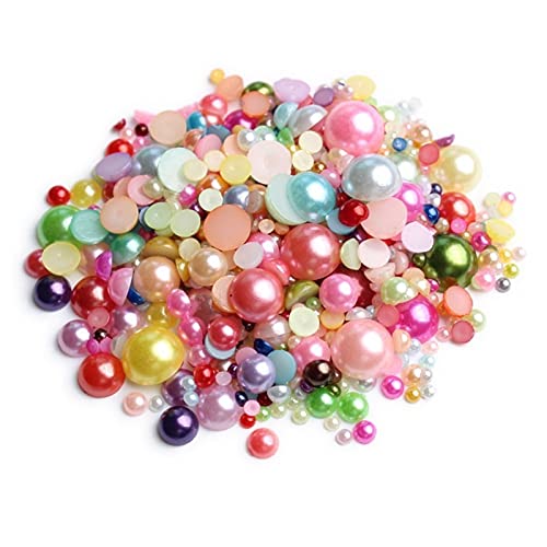 ZBORAVPIX Faux Pearls Perlen, Acryl-Kunststoffperlen mit Löchern, Mehrfarbig, 3–8 mm, 150–200 Stück, for die Schmuckherstellung, YC0416(1) von ZBORAVPIX