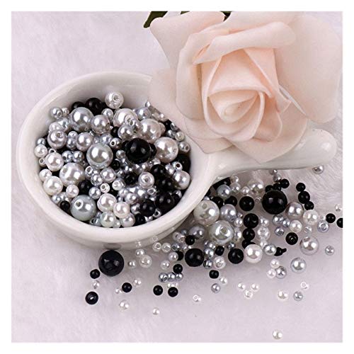 ZBORAVPIX Faux Pearls Perlen, Acryl-Kunststoffperlen mit Löchern, Mehrfarbig, 3–8 mm, 150–200 Stück, for die Schmuckherstellung, YC0416(14) von ZBORAVPIX