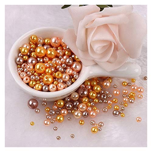 ZBORAVPIX Faux Pearls Perlen, Acryl-Kunststoffperlen mit Löchern, Mehrfarbig, 3–8 mm, 150–200 Stück, for die Schmuckherstellung, YC0416(15) von ZBORAVPIX