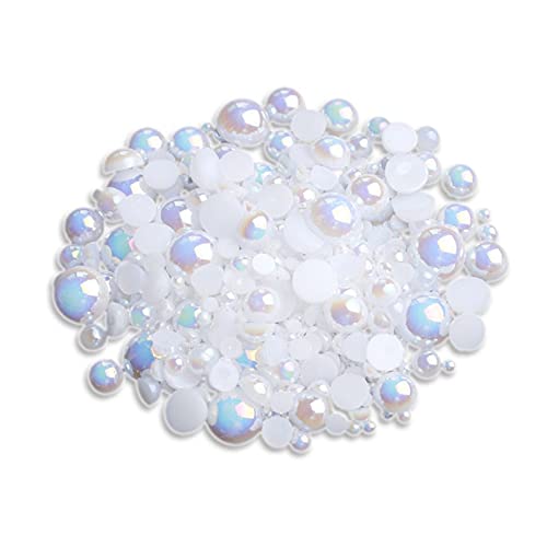 ZBORAVPIX Faux Pearls Perlen, Acryl-Kunststoffperlen mit Löchern, Mehrfarbig, 3–8 mm, 150–200 Stück, for die Schmuckherstellung, YC0416(16) von ZBORAVPIX