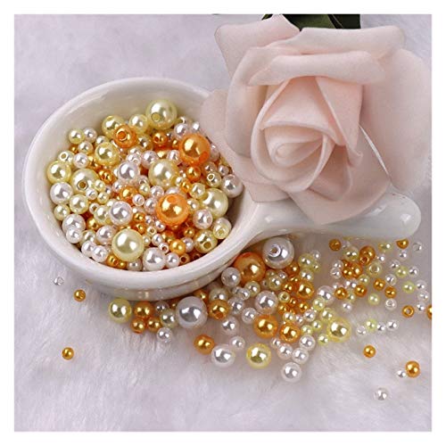 ZBORAVPIX Faux Pearls Perlen, Acryl-Kunststoffperlen mit Löchern, Mehrfarbig, 3–8 mm, 150–200 Stück, for die Schmuckherstellung, YC0416(2) von ZBORAVPIX
