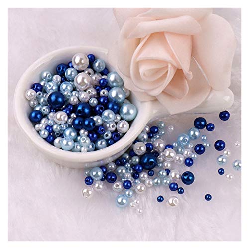 ZBORAVPIX Faux Pearls Perlen, Acryl-Kunststoffperlen mit Löchern, Mehrfarbig, 3–8 mm, 150–200 Stück, for die Schmuckherstellung, YC0416(5) von ZBORAVPIX