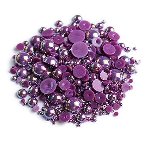 ZBORAVPIX Faux Pearls Perlen, Acryl-Kunststoffperlen mit Löchern, Mehrfarbig, 3–8 mm, 150–200 Stück, for die Schmuckherstellung, YC0416(6) von ZBORAVPIX