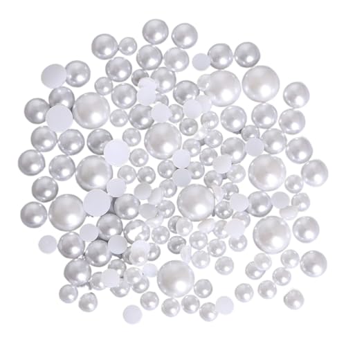 ZBORAVPIX Faux Pearls Perlen, Halbrunde ABS-Imitationsperlen mit Flacher Rückseite, Weiß, Elfenbein, Mehrfarbig, 2 mm und 5 mm, 1500 Stück(White,2mm 1000Pcs) von ZBORAVPIX