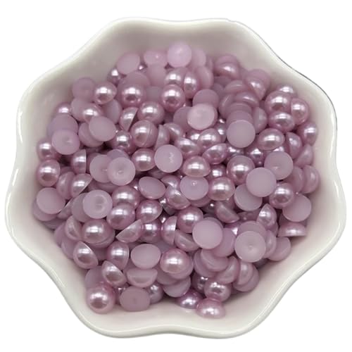 ZBORAVPIX Faux Pearls Perlen, Halbrunde Scrapbook-Perlen mit Kunstperlen und Flacher Rückseite, 4 mm, Mehrfarbig, 200 Stück(12) von ZBORAVPIX