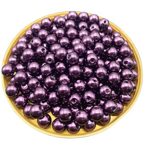 ZBORAVPIX Faux Pearls Perlen, Imitationsperlen, runde Perlen, Mehrfarbig, 8 mm Durchmesser, 50 Stück, for die Schmuckherstellung, DIY-Armband, Halskettenperlen(5) von ZBORAVPIX