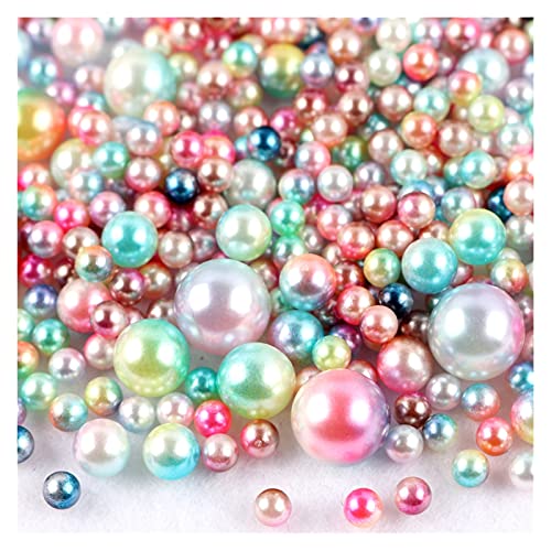 ZBORAVPIX Faux Pearls Perlen, Imitationsperlen ohne Löcher, Perlen for DIY-Bastelarbeiten, Schmuckdekor, Mehrfarbig, 3–10 mm, 360 Stück(C1) von ZBORAVPIX
