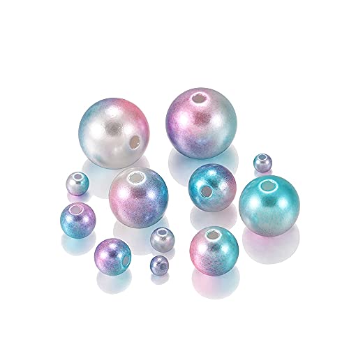 ZBORAVPIX Faux Pearls Perlen, Kunststoffperlen, 3–12 mm, Acryl-Imitationsperle, Mehrfarbig, Zubehör zur Schmuckherstellung for Selbermachen, 360 Stück(13) von ZBORAVPIX