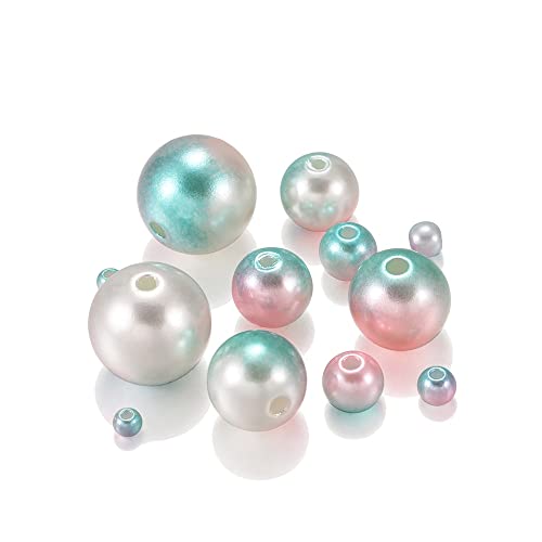 ZBORAVPIX Faux Pearls Perlen, Kunststoffperlen, 3–12 mm, Acryl-Imitationsperle, Mehrfarbig, Zubehör zur Schmuckherstellung for Selbermachen, 360 Stück(7) von ZBORAVPIX