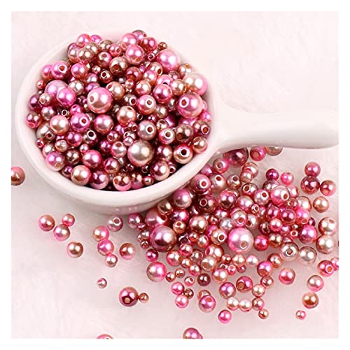 ZBORAVPIX Faux Pearls Perlen, Meerjungfrau-Perlen, rund, ABS, Kunstperle for DIY-Schmuck, Armbänder, Basteln, Mehrfarbig, 3–8 mm(C10 Color) von ZBORAVPIX