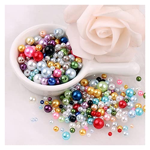 ZBORAVPIX Faux Pearls Perlen, Meerjungfrau-Perlen, rund, ABS, Kunstperle for DIY-Schmuck, Armbänder, Basteln, Mehrfarbig, 3–8 mm(Mix R) von ZBORAVPIX