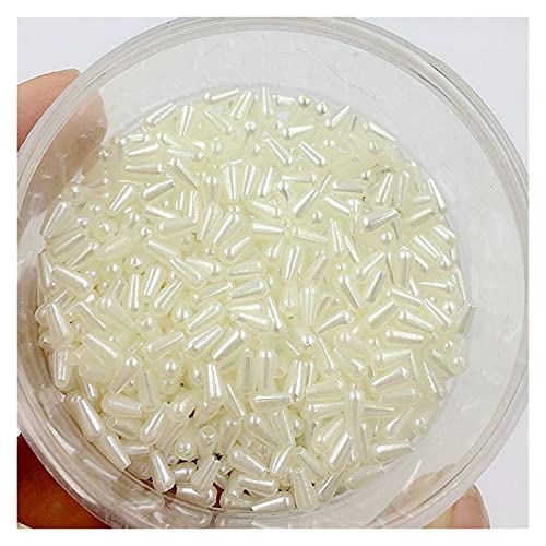 ZBORAVPIX Faux Pearls Perlen, Ovale Acrylperlen 3x6mm Weiß/Elfenbein 1000 Stück DIY Schmuckherstellung Zubehör(4) von ZBORAVPIX