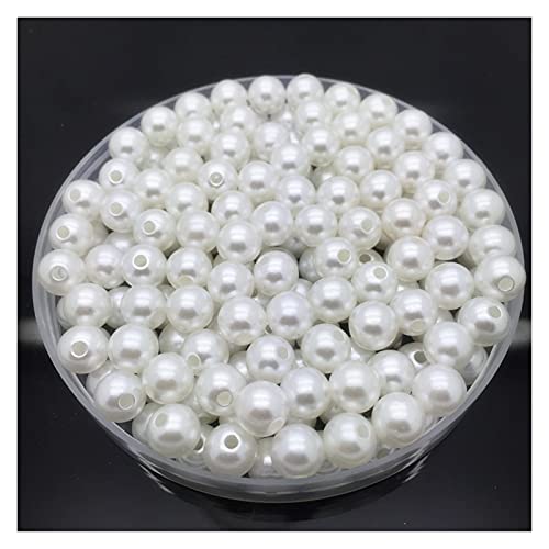 ZBORAVPIX Faux Pearls Perlen, Runde Zwischenperlen aus Kunstperlen, Schmuckzubehör, Mehrfarbig, 4–12 mm, 4 Stück(White,12mm 20pcs) von ZBORAVPIX