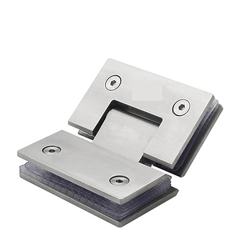 ZBORAVPIX Glasklammer-Clip, 1 PCS Edelstahl Rahmenlose Nickel Pinsel Glas Tür Scharnier 90 Grad(Ss 135) von ZBORAVPIX