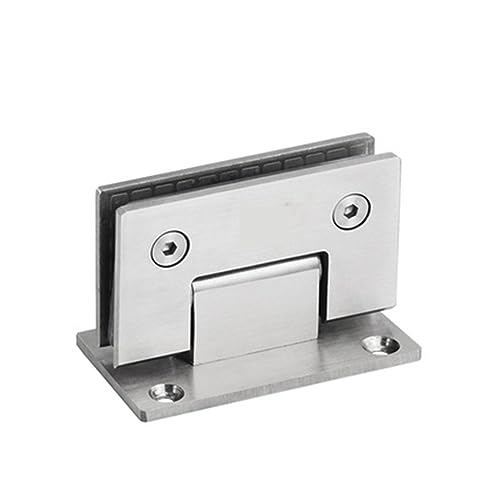 ZBORAVPIX Glasklammer-Clip, 1 PCS Edelstahl Rahmenlose Nickel Pinsel Glas Tür Scharnier 90 Grad(Ss 90) von ZBORAVPIX
