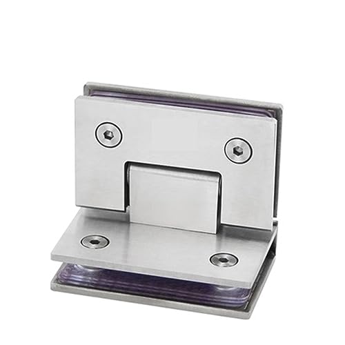 ZBORAVPIX Glasklammer-Clip, 1 PCS Edelstahl Rahmenlose Nickel Pinsel Glas Tür Scharnier 90 Grad(Ss 90 2) von ZBORAVPIX