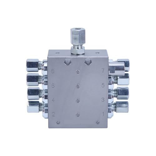ZBORAVPIX Inline-Krümmer-Blockverbinder， Progressivverteiler Zentralschmiersystem MVB-Serie EIN-/Auslauf 6 mm 0,2 ML Durchfluss 2-20 Exporte Verzinkter Kohlenstoffstahl(8way) von ZBORAVPIX