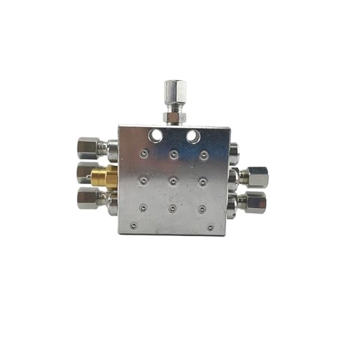 ZBORAVPIX Inline-Krümmer-Blockverbinder， Zentralschmiersystem JPQ-M 2/3/4/5/6-Wege-Metallfettverteiler(6jpq-5way) von ZBORAVPIX