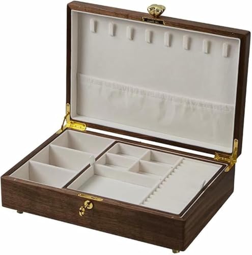 ZBORAVPIX Jewellery Box Organiser Storage Case, Schmuckschatulle, Aufbewahrungsbox, Walnussholz, Flanellfutter, doppellagig, stapelbar, Organizer, 34,3 x 23,8 x 9,9 cm ZBORAVPIX Jewellery Box Organiser Storage Case, Schmuckschatulle, Aufbewahrungsbox, Walnussholz, Flanellfutter, doppellagig, stapelbar, Organizer, 34,3 x 23,8 x 9,9 cm von ZBORAVPIX