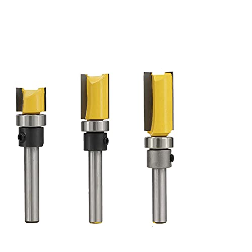 ZBORAVPIX Over Edging Router Cutter Bit, 1/4-Zoll-Schaft-Muster-Fräser-Lager-Bündigfräser-Bit_3-teilig(3pcs) von ZBORAVPIX