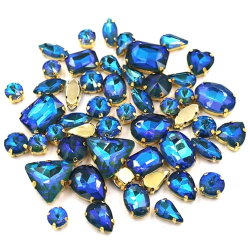 ZBORAVPIX Strass-Glaskristalle ， Glaskristalle ， Strass-Glas AB-Glas-Strasssteine ​​zum Aufnähen, Mehrfarbig, mehrere Größen, 50 Stück(Dark Olive) von ZBORAVPIX