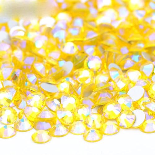 ZBORAVPIX Strass-Glaskristalle ， Glaskristalle ， Strass-Glas Glass Nail Rhinestones for DIY Crafts Multicolor Multiple Sizes Pack(71 Citrine AB,Ss12 1440pcs) von ZBORAVPIX