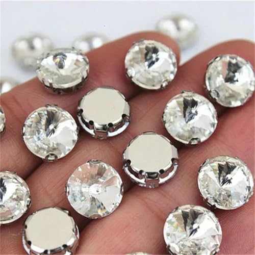 ZBORAVPIX Strass-Glaskristalle ， Glaskristalle ， Strass-Glas Pack of 50 D Shape Glass Sew On Claw Rhinestones Multiple Sizes(12mm-a) von ZBORAVPIX