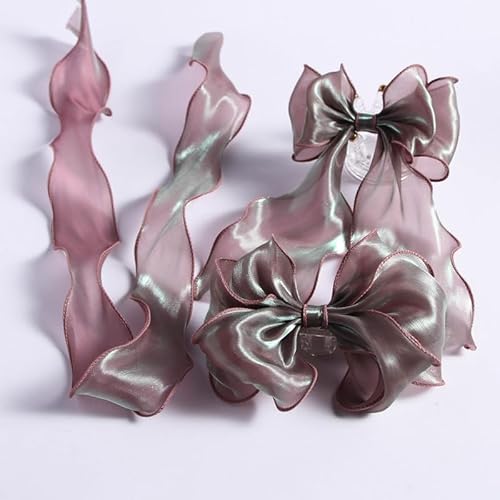 ZBORAVPIX Transparentes Chiffon Organzaband, Polycotton-Band, 9,1 m, 5 cm Breite, A10 von ZBORAVPIX
