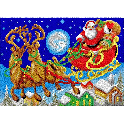 ZCED Knüpfteppich Set Groß, DIY Elch und Weihnachtsmann Knüpfteppich Zum Selber Knüpfen, 3D Teppich Tapisserie, Latch Hook Rug Kit Knüpfkissen Für Kinder Erwachsene Anfänger,White-80x115cm/31x45in ZCED Knüpfteppich Set Groß, DIY Elch und Weihnachtsmann Knüpfteppich Zum Selber Knüpfen, 3D Teppich Tapisserie, Latch Hook Rug Kit Knüpfkissen Für Kinder Erwachsene Anfänger,White-80x115cm/31x45in von ZCED