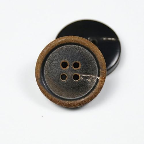 ZCHNB 10 Stück 15/18/20/23 mm Brennmuster, große Knöpfe aus echtem Horn, Anzug-Set, 100% Büffelhornknöpfe, 4 Löcher, runde Mantelknöpfe zum Basteln ZCHNB 10 Stück 15/18/20/23 mm Brennmuster, große Knöpfe aus echtem Horn, Anzug-Set, 100% Büffelhornknöpfe, 4 Löcher, runde Mantelknöpfe zum Basteln von ZCHNB