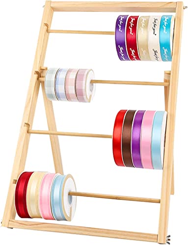 Bastelband-Halter-Organizer-Rack, Holz-Band-Rack-Organizer, Schmaler Tisch-Band-Halter, Schal-Ständer, Geschenkpapier-Spender/Aufbewahrer, Für Geschäft, Schneiderei, Zuhause (Größe: 1-Stöcki von ZCJCB