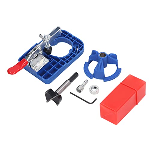 35mm Hinge Hole Opener | Accurate Woodworking Locator for Door Hinges/Cabinets/Drawers | Aluminum Alloy & Plastic Guide with Depth Limit Ring (Blue) von ZCZDHNA