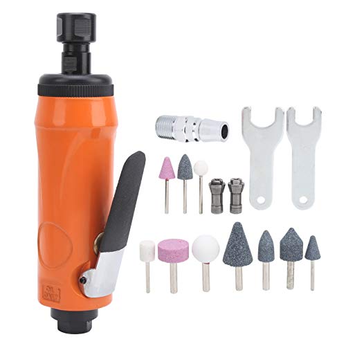 Pneumatic Die Grinder Tool Kit 0.62Mpa KP - 621H | 20000 RPM with 10 Grinding Heads | for Metal/Stone/Handicrafts | Lightweight & Secure Grip (Japanese Style) von ZCZDHNA