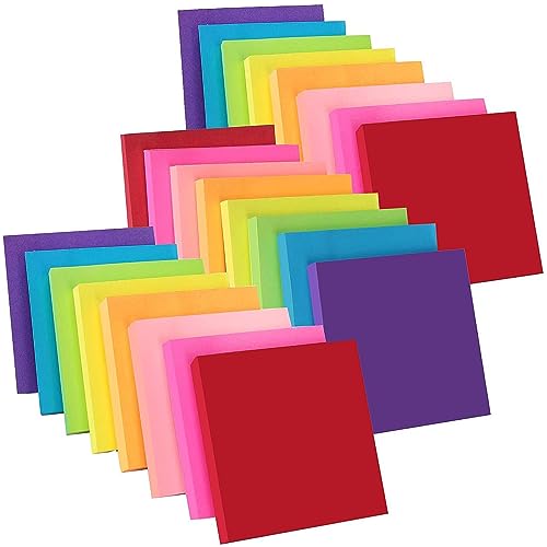ZCZN Haftnotizen 24 Blöcke 76 x 76 mm Klebezettel, 100 Blatt/Block, Sticky Notes in 8 Neonfarben von ZCZN