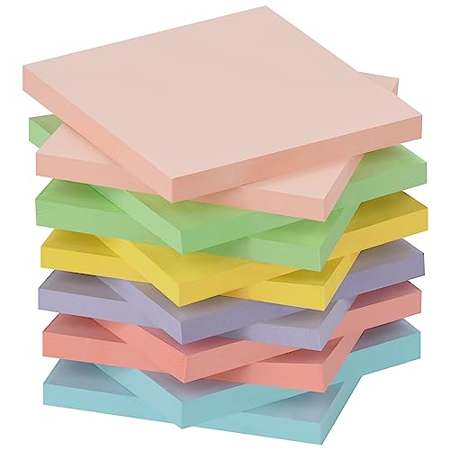 ZCZN Haftnotizen Klebezettel 12 Blöcke x 60 Blatt, Sticky Notes 76 x 76 mm in 6 Macaron-Farben von ZCZN