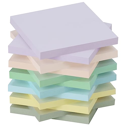 ZCZN Haftnotizen Klebezettel 12 Blöcke x 60 Blatt, Sticky Notes 76 x 76 mm in 6 Morandi Farben von ZCZN