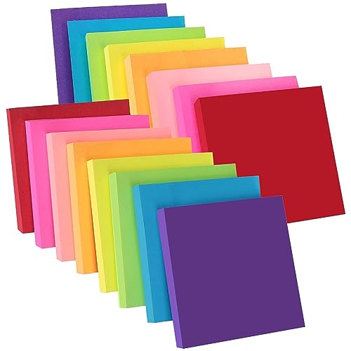 ZCZN Haftnotizen 76 x 76 mm Klebezettel, 100 Blatt/Block, Sticky Notes in 8 Neonfarben, 16 Blöcke von ZCZN