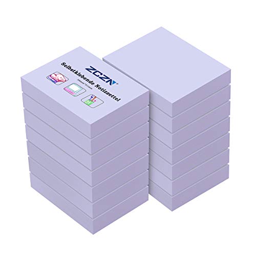 ZCZN Haftnotizen Sticky Notes Selbstklebende Haftnotizzettel Klebezettel 14 Blöcke x 100 Blatt, 51 x 38 mm, Hellviolett von ZCZN