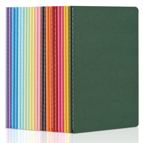 ZCZN Notizbuch A5 blanko, 24 Stück Notizblock, 30 Blatt, Heft für Büro und Schule, 12 Farben von ZCZN