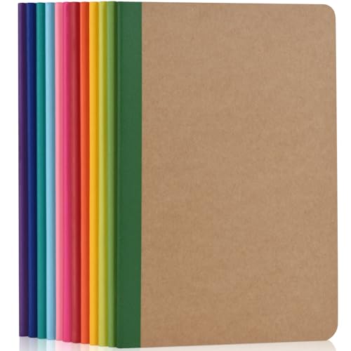 ZCZN Notizbuch A5 liniert, 12 Stück Notizhefte mit 30 Blatt, 12 Farben Heft für Büro und Schule von ZCZN