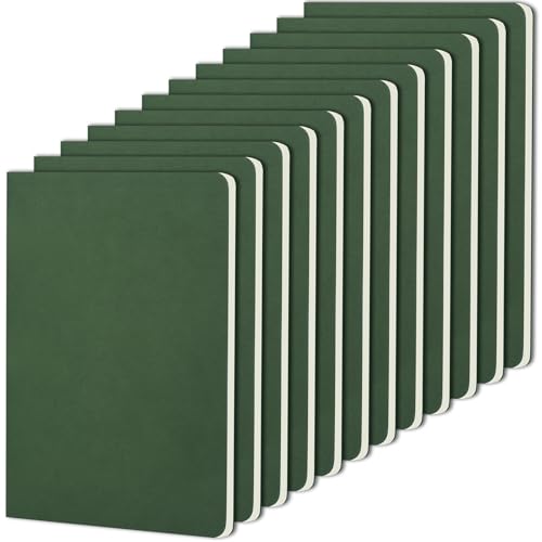 ZCZN Notizbuch A5 liniert, 12 Stück dunkelgrüne Notizhefte mit 30 Blatt, Heft für Büro und Schule von ZCZN