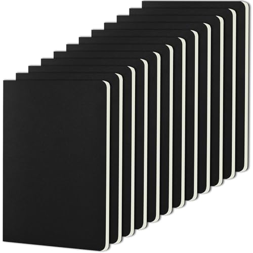 ZCZN Notizbuch A5 liniert, 12 Stück schwarze Kraft Cover Notizheft mit 30 Blatt, Heft für Büro und Schule ZCZN Notizbuch A5 liniert, 12 Stück schwarze Kraft Cover Notizheft mit 30 Blatt, Heft für Büro und Schule von ZCZN