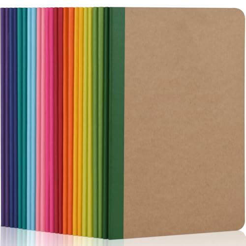 ZCZN Notizbuch A5 liniert, 24 Stück Notizhefte mit 30 Blatt, 12 Farben Heft für Büro und Schule von ZCZN
