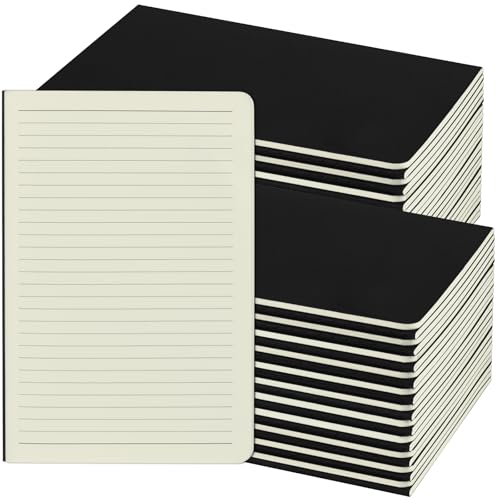ZCZN Notizbuch A5 liniert, 48 Stück schwarze Kraft Cover Notizheft mit 30 Blatt, Heft für Büro und Schule ZCZN Notizbuch A5 liniert, 48 Stück schwarze Kraft Cover Notizheft mit 30 Blatt, Heft für Büro und Schule von ZCZN