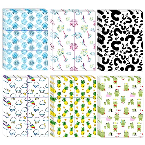 60 Stück Trennpapiere für Diamant-Malwerkzeug, dekorative Papierabdeckung, Ersatz, Schneeflocken, Wolke, Ananas, Frosch, Dekor für 5D-DIY-Malzubehör (105 x 74 mm, 6 Stile, je 10 Stück) von ZDDPDJ