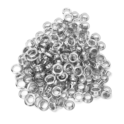 100pcs 6mm Messing Doppelsieitiger Hohlniet für Kleidungsbeutelgürtel Schuhfarbe (SILVER) von ZDETGU