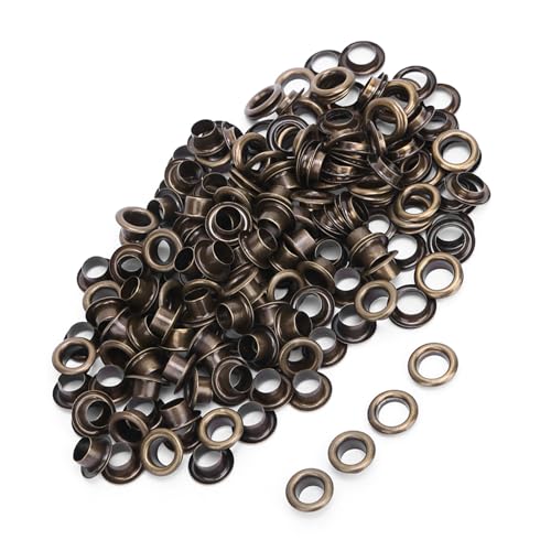 100pcs 6mm Messing Doppelsieitiger Hohlniet für Kleidungsbeutelgürtel Schuhfarbe (antike Bronze) von ZDETGU