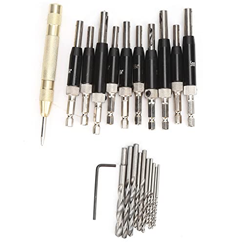 22pcs Scharnierbohrer Bit Selbst Zentrierende Schlosslochbohrung Puncher Tool Set für Fenstertür 22pcs Scharnierbohrer Bit Selbst Zentrierende Schlosslochbohrung Puncher Tool Set für Fenstertür von ZDETGU