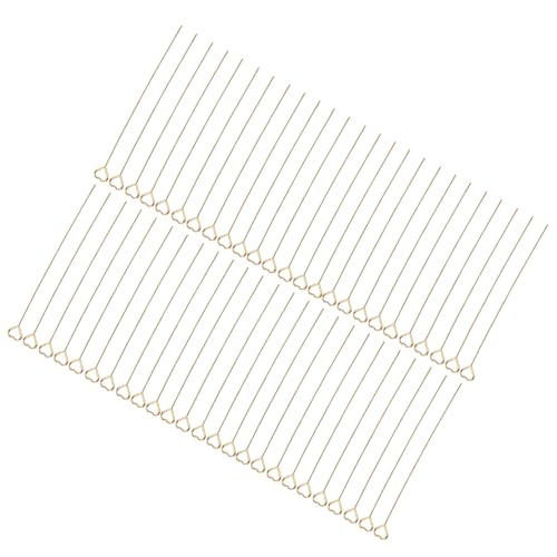 50pcs Goldene Blumenpicks Clips Blumenkartenhalter Floral Pick Sticks 6 Zoll Metalldrahtfoto Memo Halter für Blumenarrangements Hochzeitsfeier Dekorationen (Herzförmig) von ZDETGU
