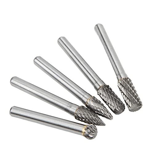 5pcs/Set Wolfram Carbid Burrs Bits Set 6x8mm Doppel Zum Polieren des Schleifgravurbohrs (ADEFG) (ACDFG) von ZDETGU